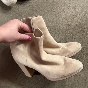 Vince Camuto Cream Ankle Booties